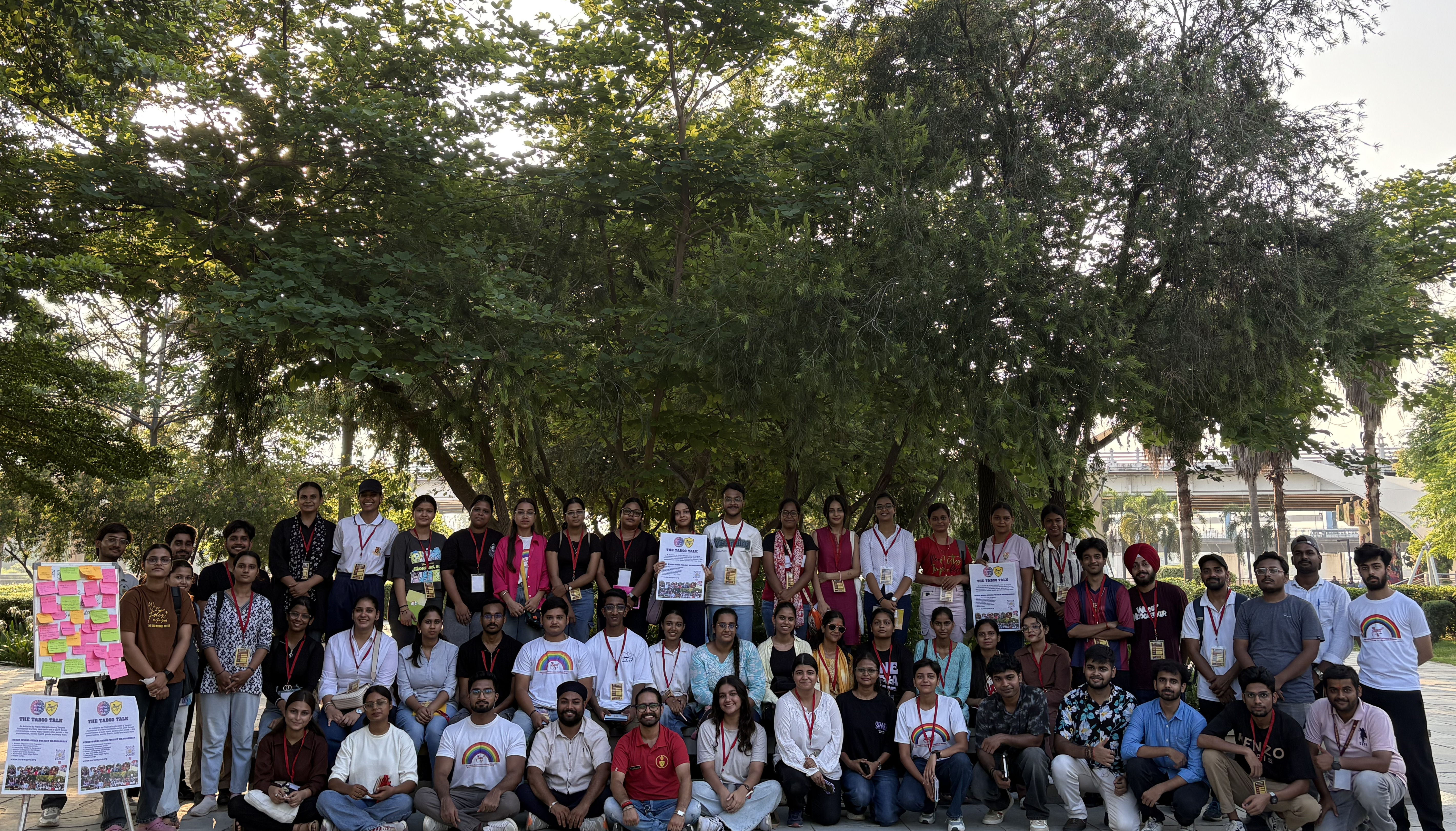 Swapna Foundation volunteers group photo in a green park